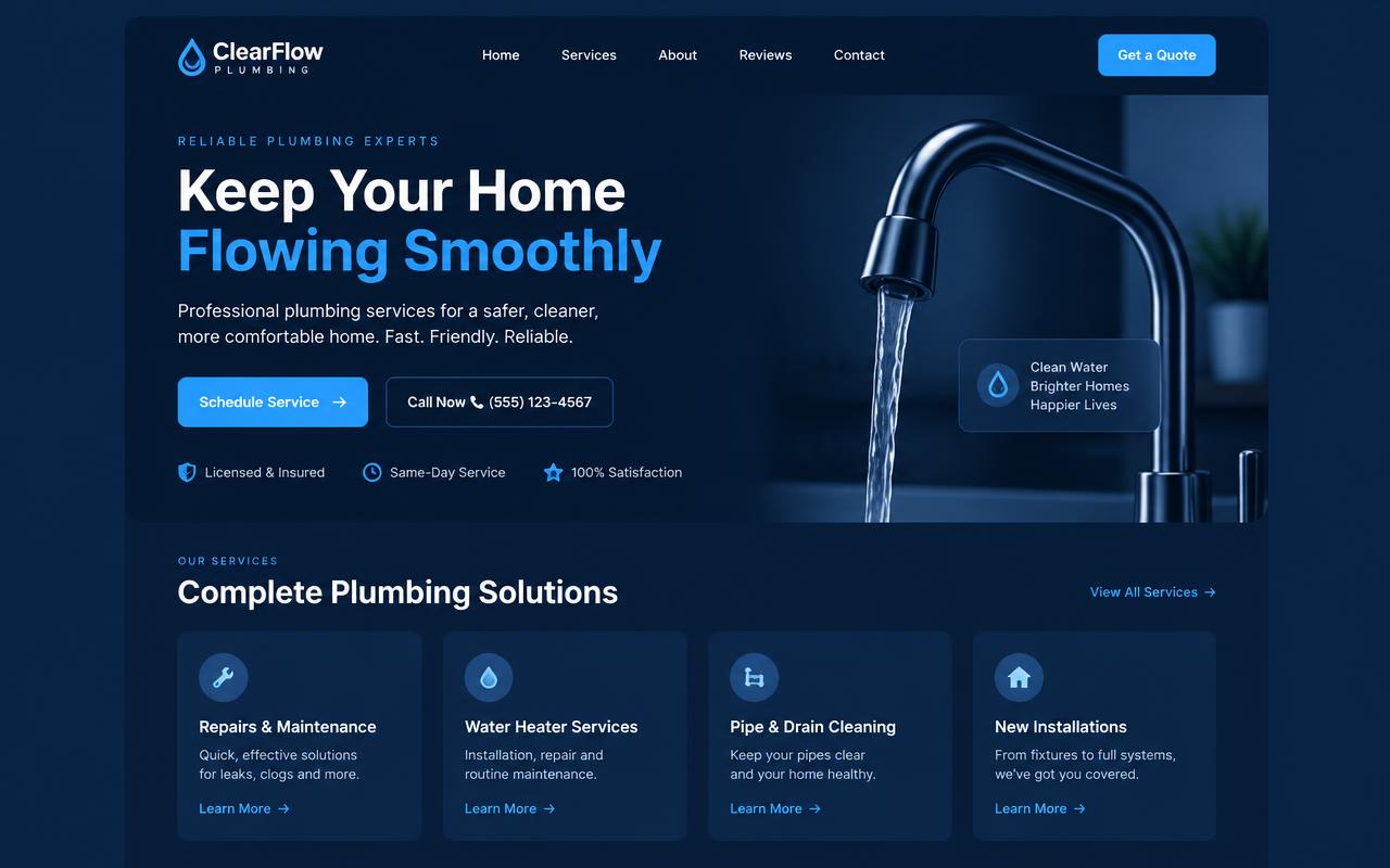 Ukázkový návrh webu: Web pro instalatéra