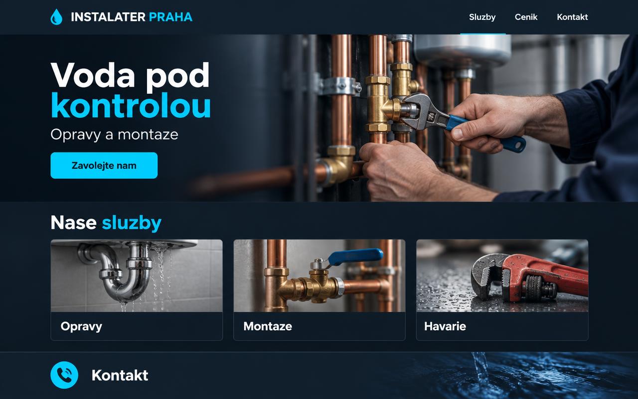 Ukázkový návrh webu: Web pro instalatéra